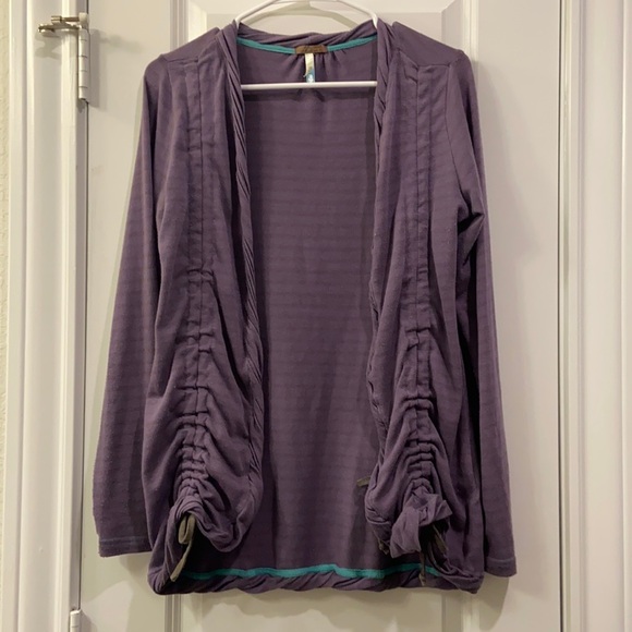 Matilda Jane 🍁 Purple Striped Open Front Ruched Cardigan - Picture 1 of 7
